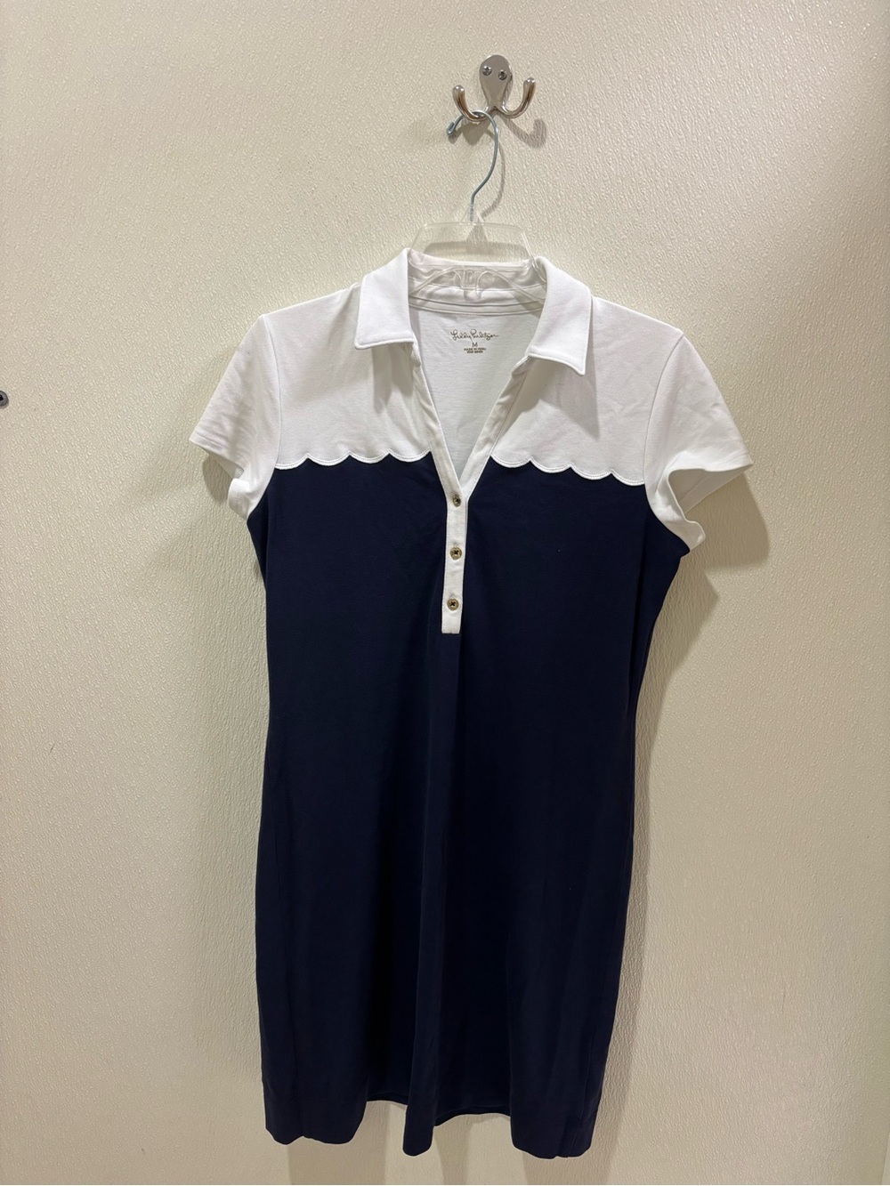 Lilly Pulitzer Navy and White Scallop Polo Dress